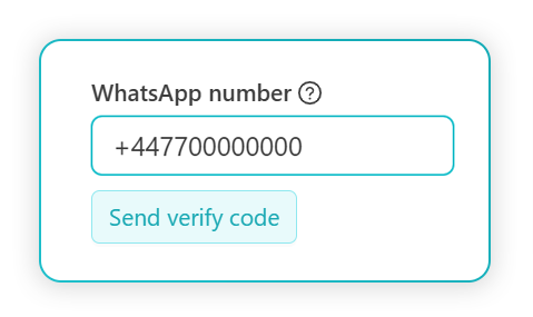 Step 1: Entering your WhatsApp number in the ReceptionHQ client portal
